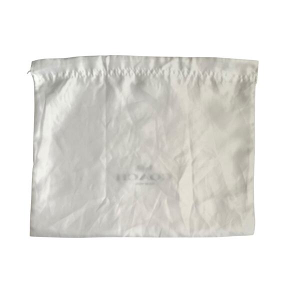 Coach White Satin Drawstring Dust Bag Protective Storage Cover Sleeper 13.5"x11" - Picture 2 of 4